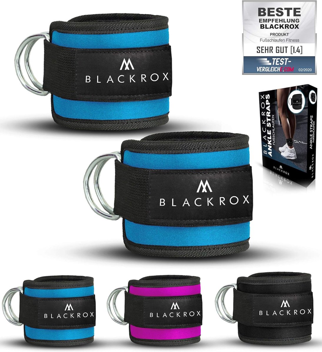Voetbandjes set van 2 - neopreen - verstelbaar - ideaal voor fitnesstraining - ShopVlot