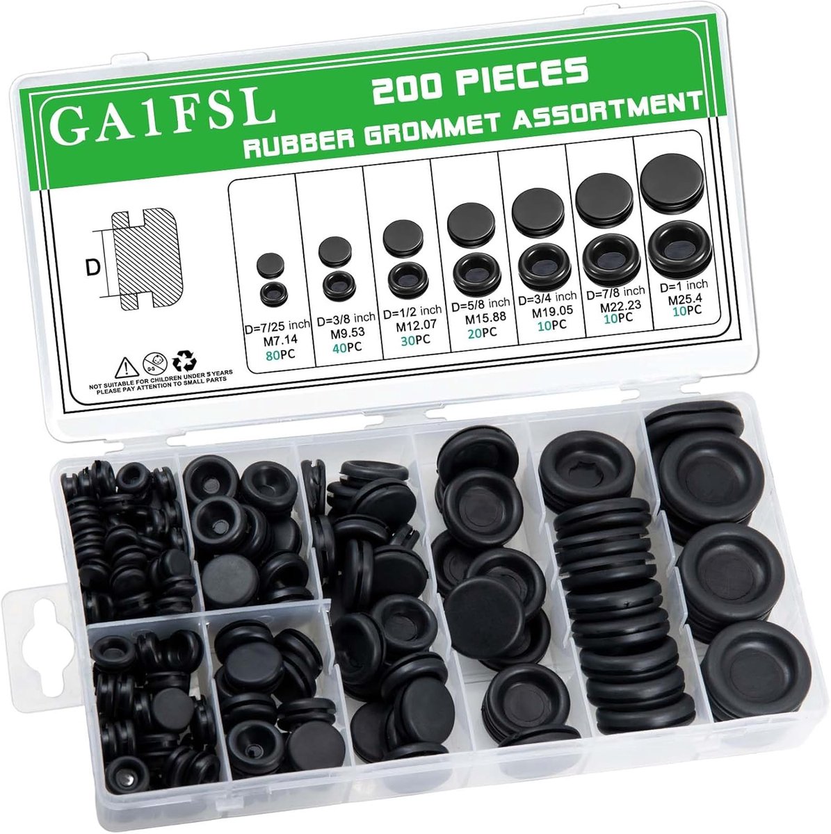 Rubber kabeldoorvoeren set 200-delig - 7 maten - kabelbescherming - ideaal voor auto en boot - ShopVlot
