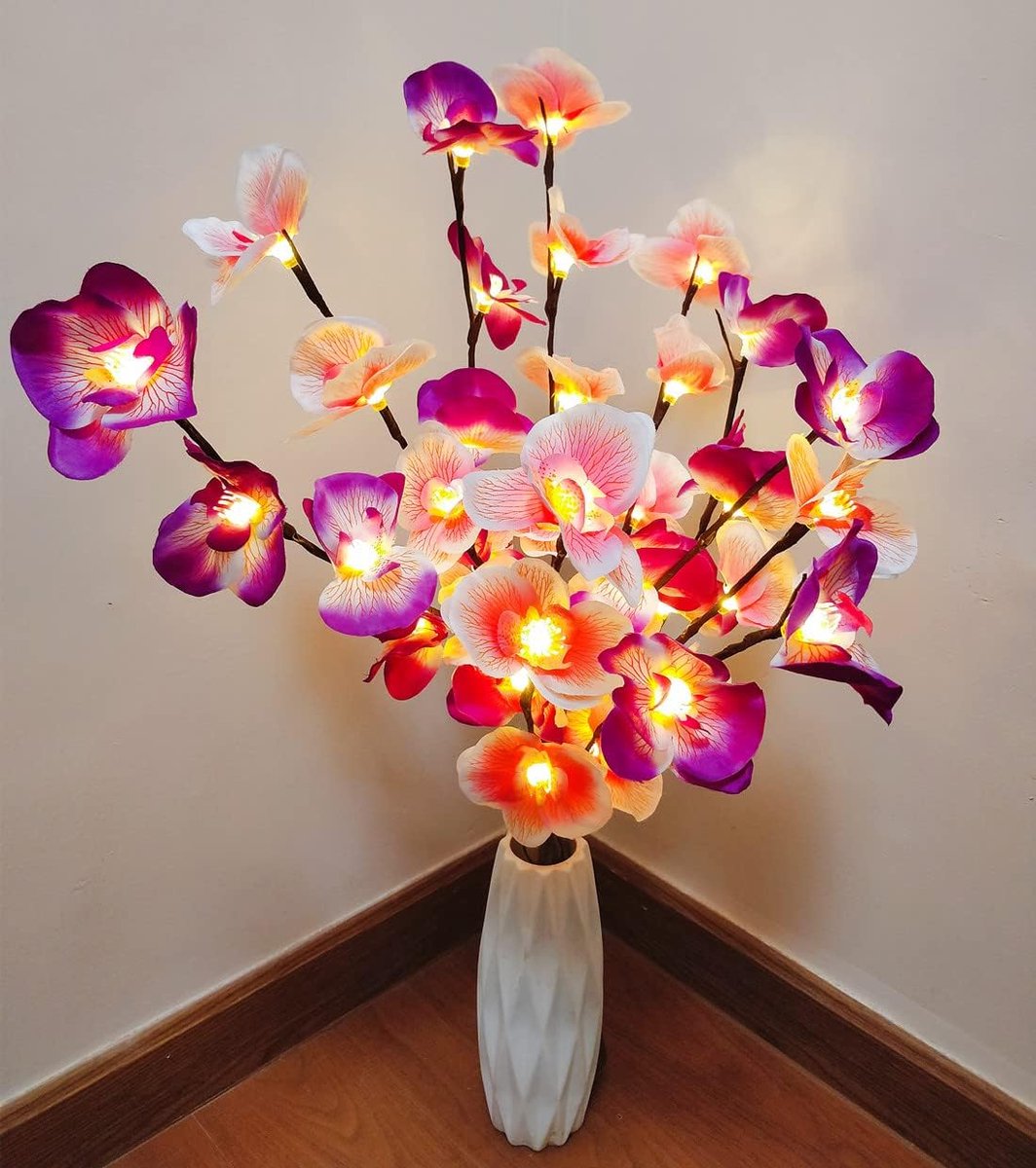 Takverlichting 20 LED - Kunstmatige Phalaenopsis takken - Flexibele decoratie - Ideaal voor sfeervolle aankleding - ShopVlot