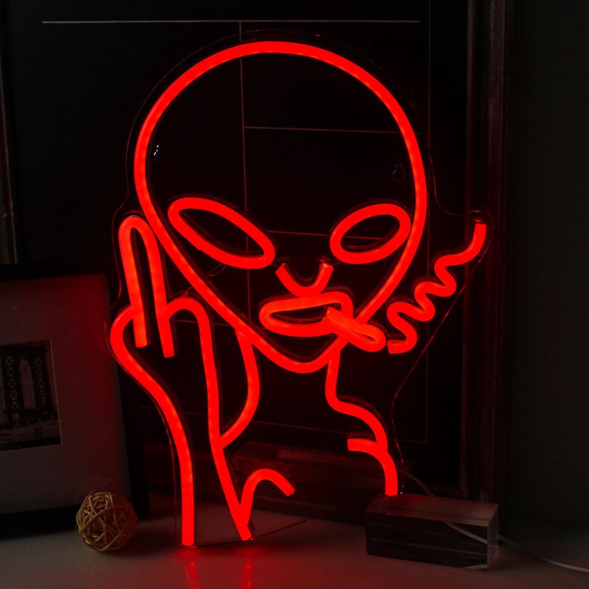 Neon wanddecoratie - USB LED neonlogo - rode profielverlichting - voor slaapkamer of feest - ShopVlot