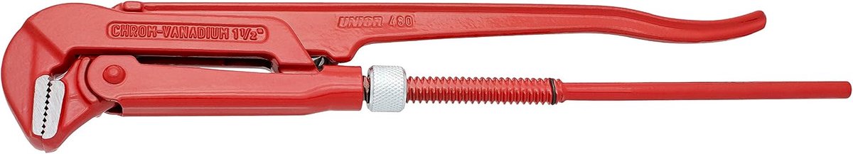 Pijptang 90° gebogen 10 cm - chroom-vanadium - getand grijpvlak - ideaal voor krappe ruimtes - ShopVlot