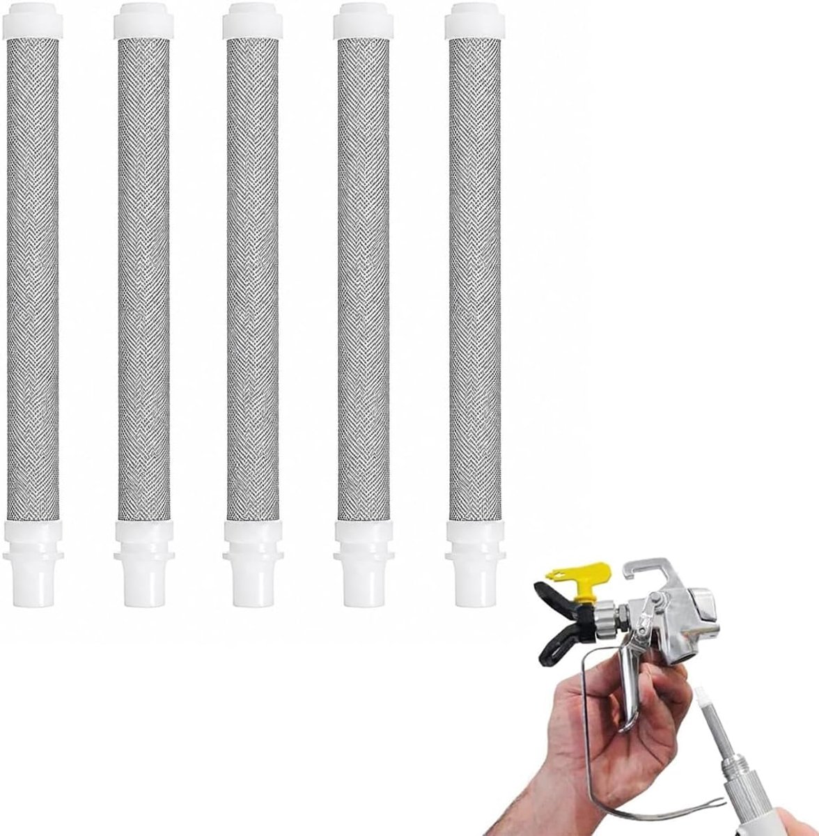 Reservefilters spuitpistool 100 mm - roestvrij staal gaas - 60 mazen - efficiënte filtratie - ShopVlot