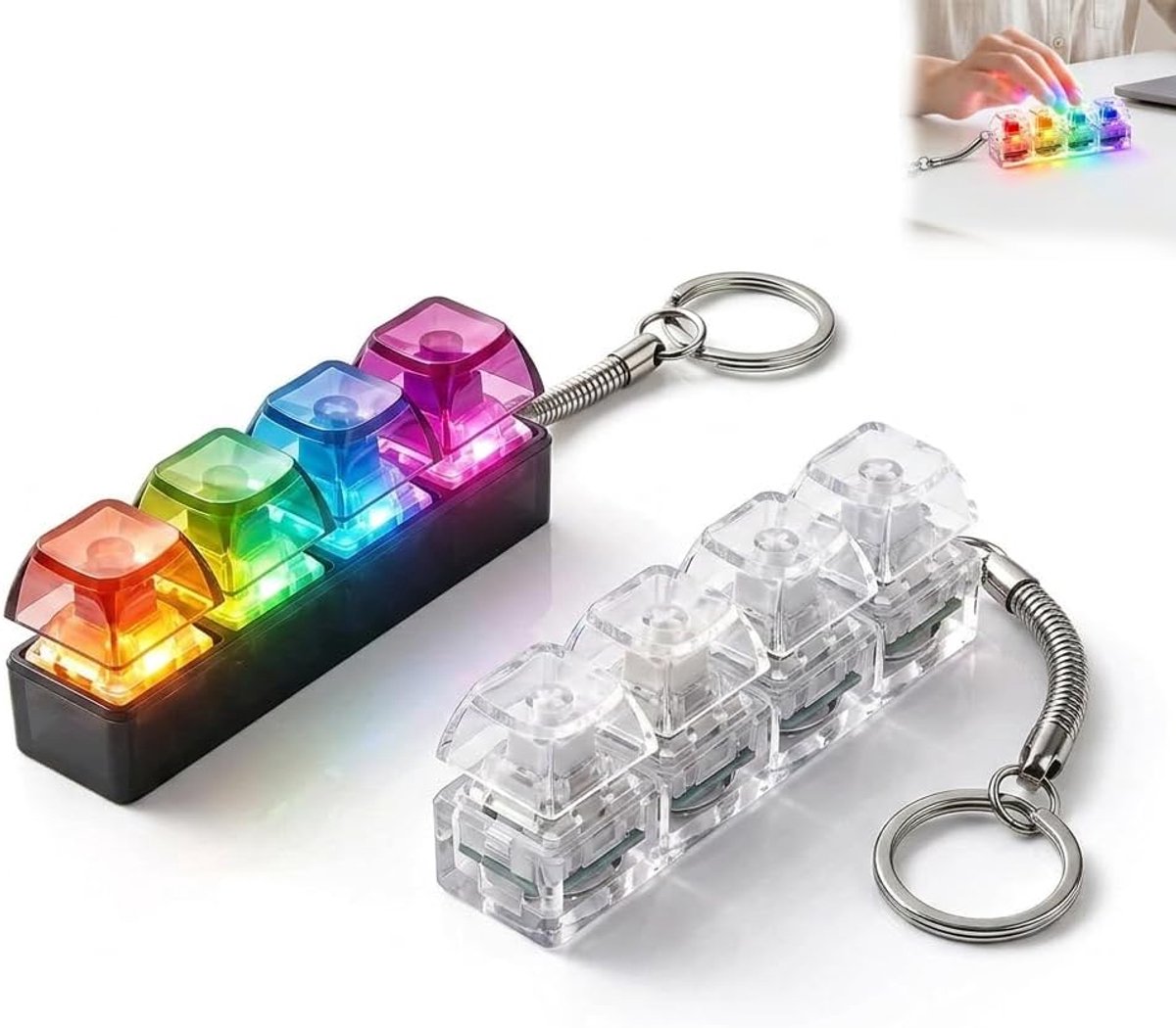 toetsenbord fidgetspeelgoed 2 stuks - zwart/wit - 4 kliktoetsen - anti-stress speelgoed voor kantoor - ShopVlot