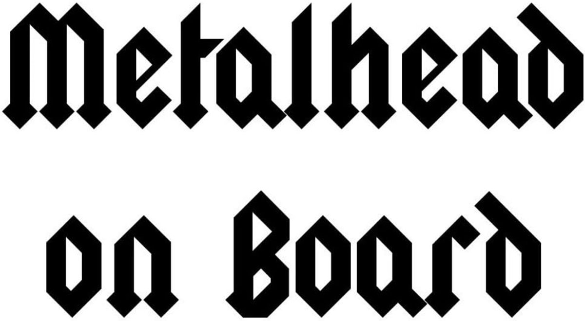 Autosticker metalhead - 11 x 6 cm - Zwart - Voor heavy metal fans en kinderen - ShopVlot