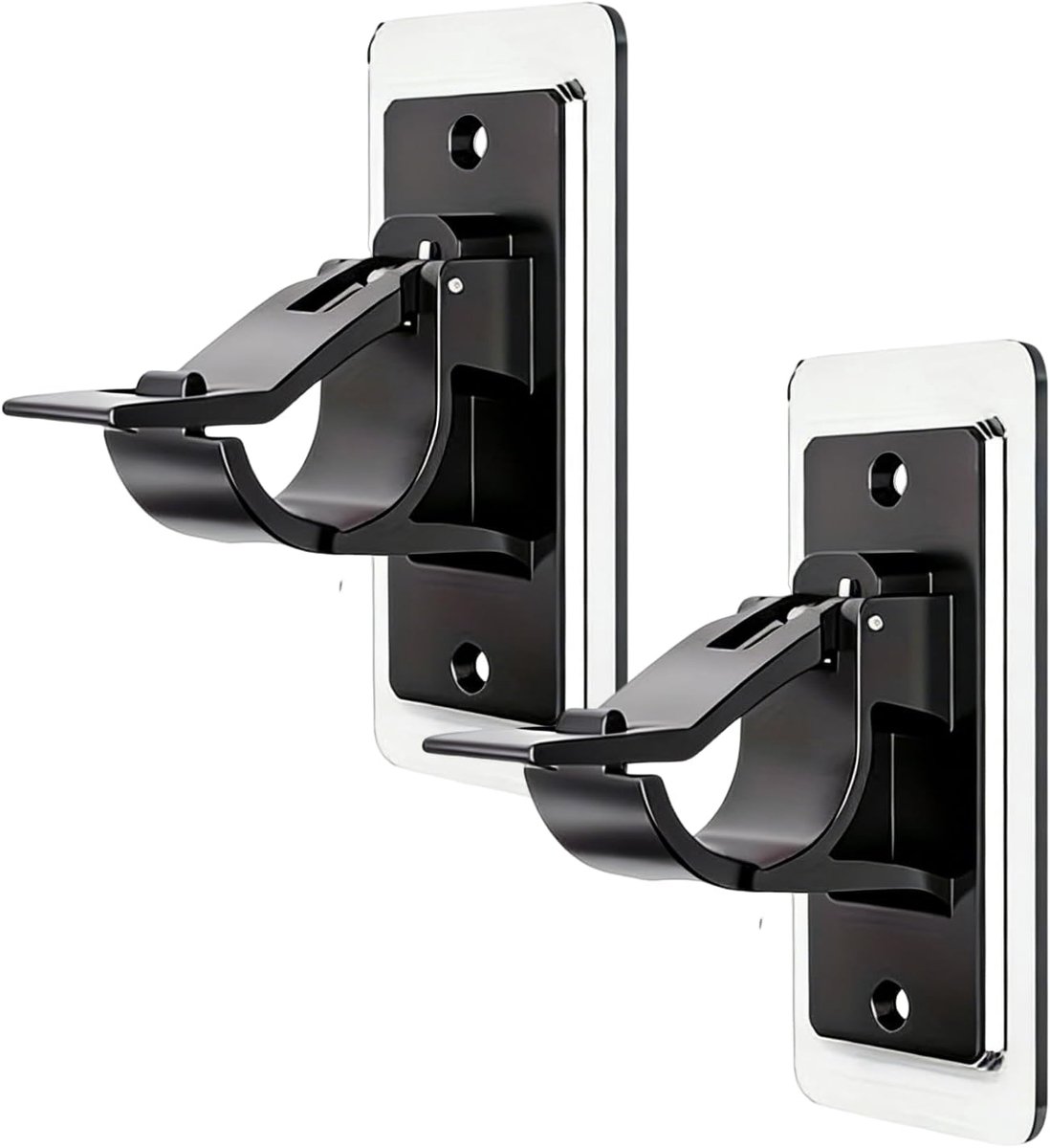 Gordijnsteun set van 2 - zelfklevend en zonder boren - robuust plastic - eenvoudig te installeren voor woonkamer - SnelShoppen