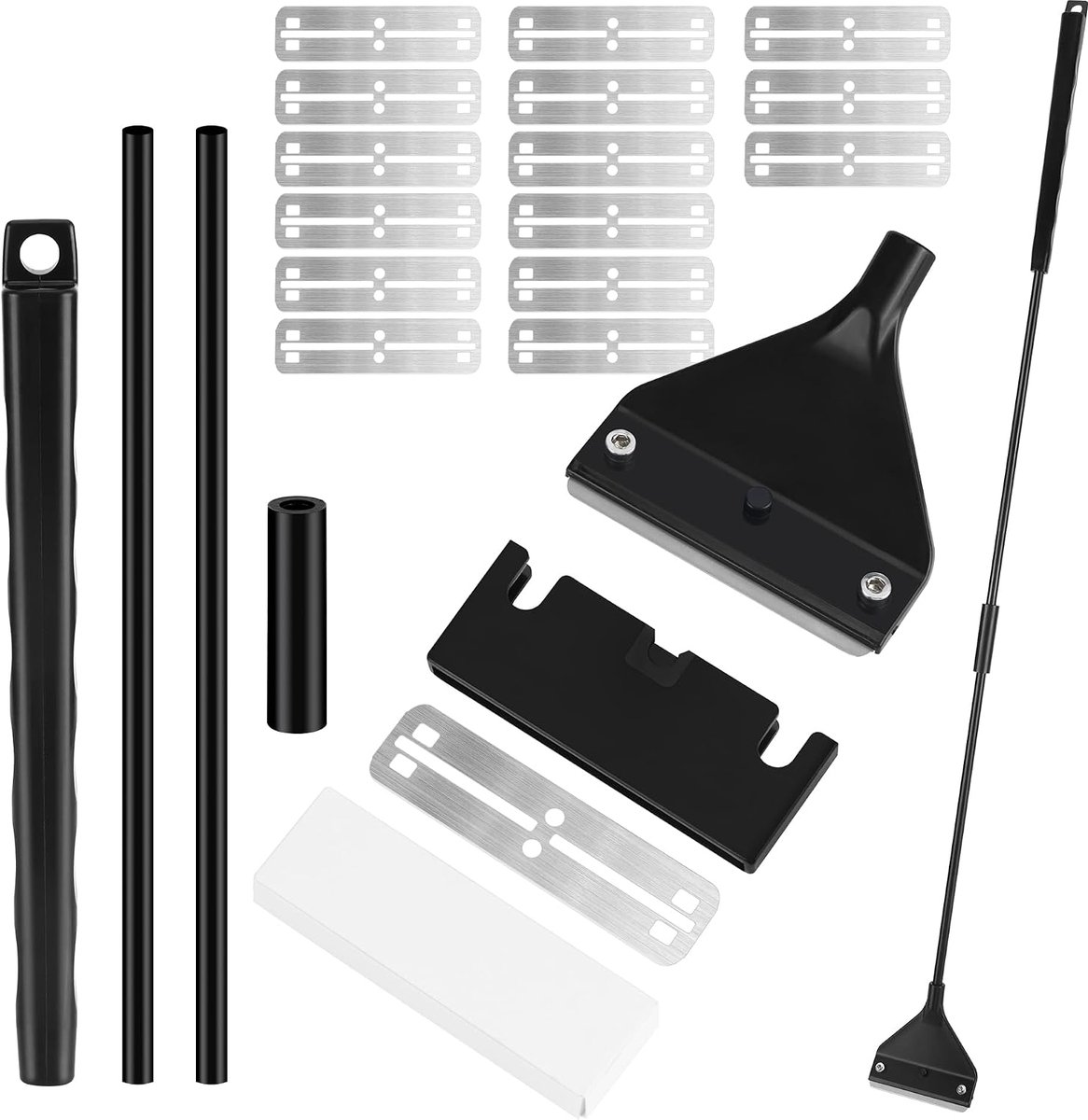 Aquarium schoonmaakset 62 cm - verwijderbare steel - 15 roestvrijstalen messen - snel en eenvoudig reinigen - SnelShoppen