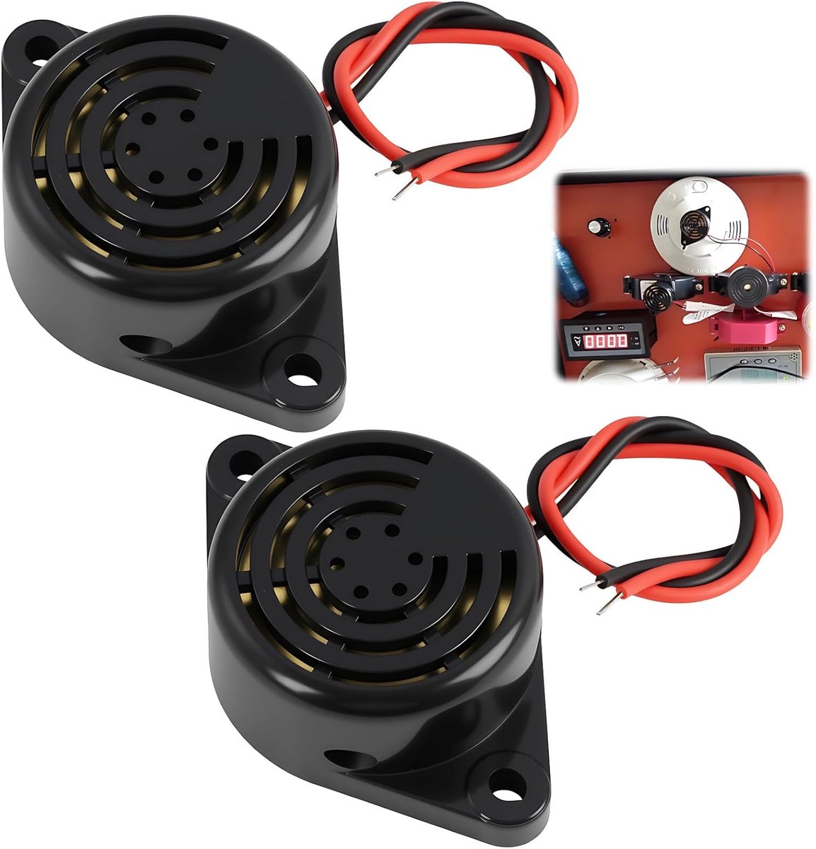 Piezo Buzzer 2x - 24V Geluidsmodule - Continu Alarm - Ideaal voor Elektronische Toepassingen - SnelShoppen