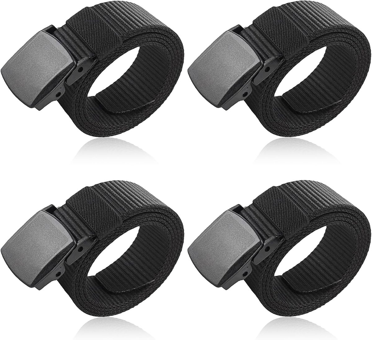 Nylon Gevlochten Riem voor Mannen 150 cm - Zwart Zonder Metalen Gesp - Ideaal voor Werk en Reis - SnelShoppen