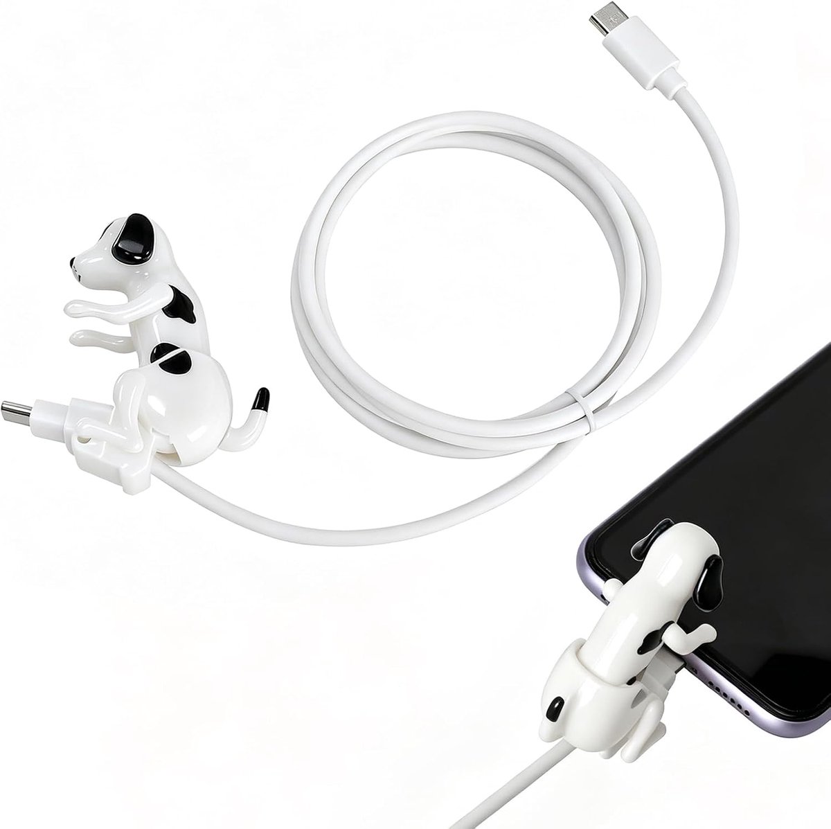 USB-snellaadkabel type C - duurzame oplader - grappige hondenrammelaar - ideaal voor thuis en onderweg - SnelShoppen
