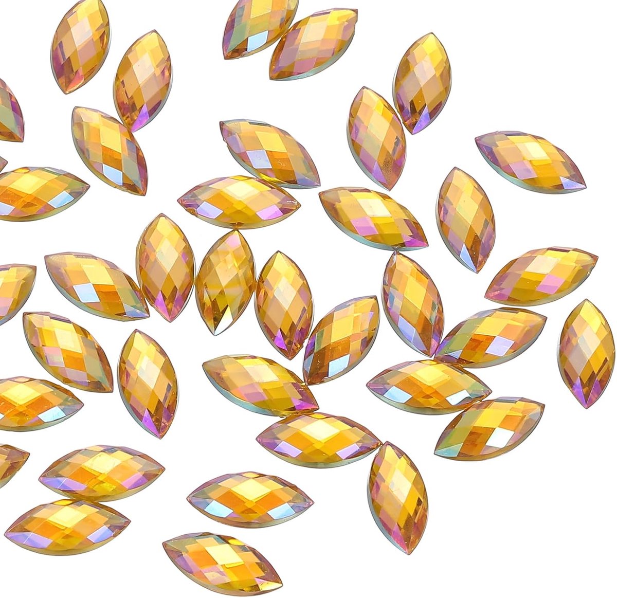 Marquise edelstenen, strasssteentjes, platte achterkant, navet, paardenoog, kristal, edelstenen voor het maken van sieraden, doe-het-zelf handwerk