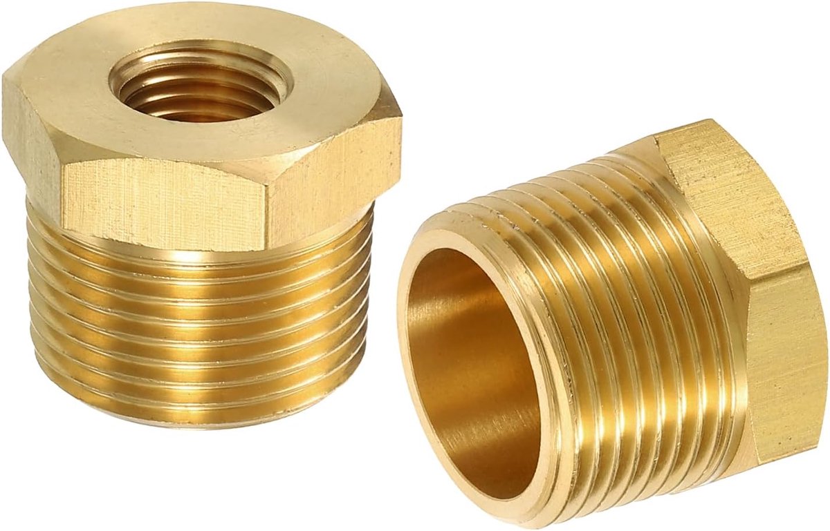 1 stuk 3/4 BSPT mannelijk x 1/4 NPT vrouwelijk messing verloopstuk zeskantmof schroefdraad pijpschroefverbinding, messing schroefdraad adapter voor water, gas, oliepijpleidingen