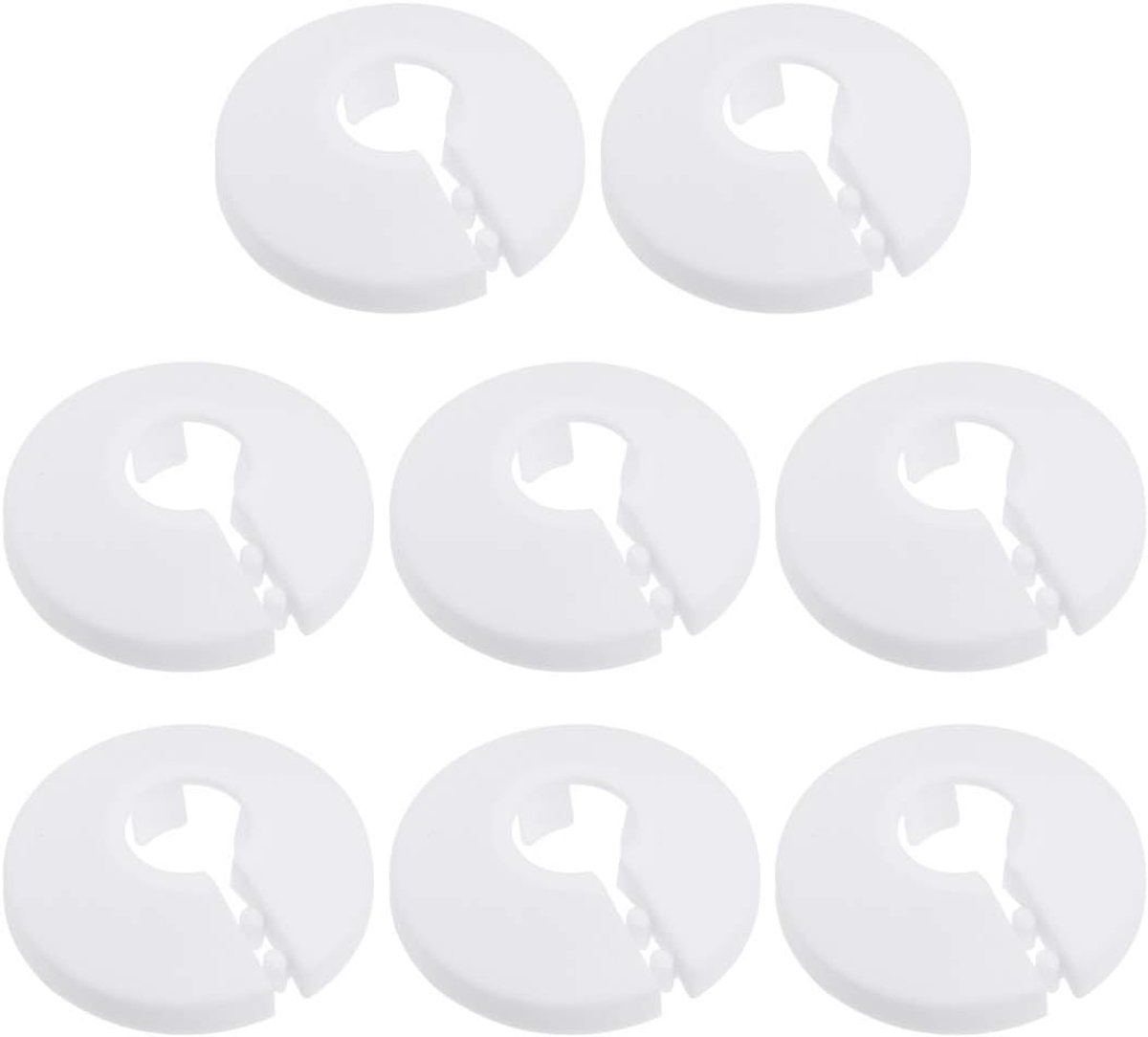 Sourcing map 12mm Buis Deksel Decoratie PP Radiator Patch Water Buis Muur Deksel Wit 8 Stks