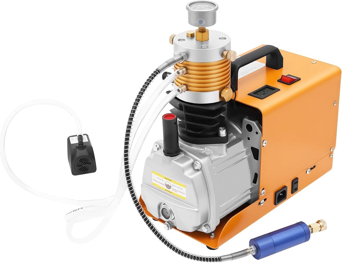 PCP-compressor 300 bar - hogedruk-luchtpomp - watergekoeld - ideaal voor luchtdichtheidstests - SnelShoppen