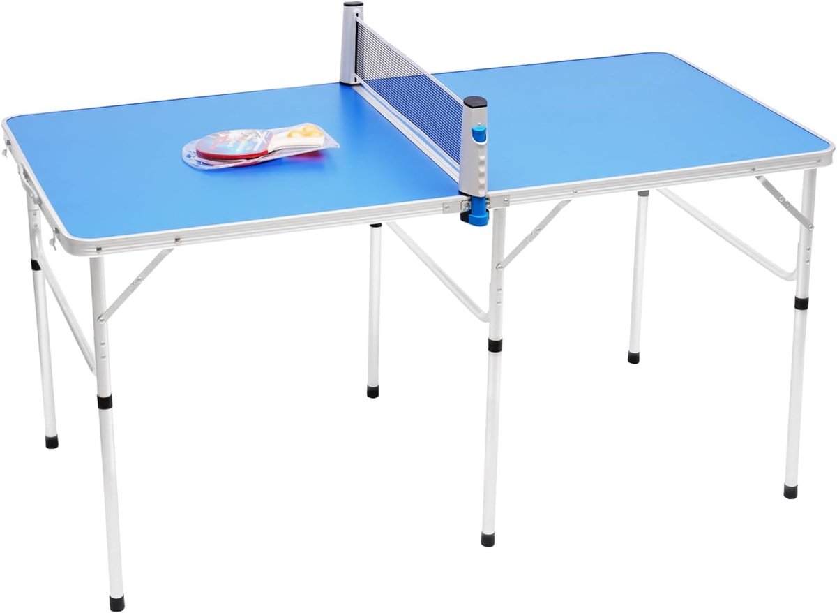 Tafeltennistafel inklapbaar - 152 x 76 x 76 cm - draagbaar met net, 2 batjes en 3 ballen - SnelShoppen