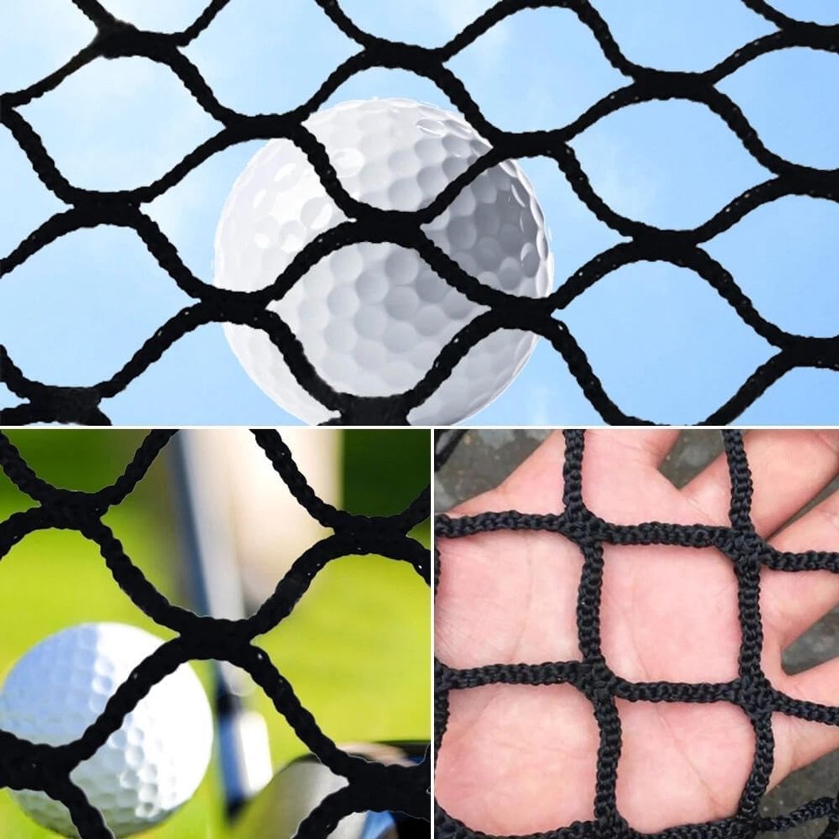 Golf-oefennet 3 m x 3 m - polyethyleen net - mazen 2,5 cm - veilig trainen thuis - SnelShoppen