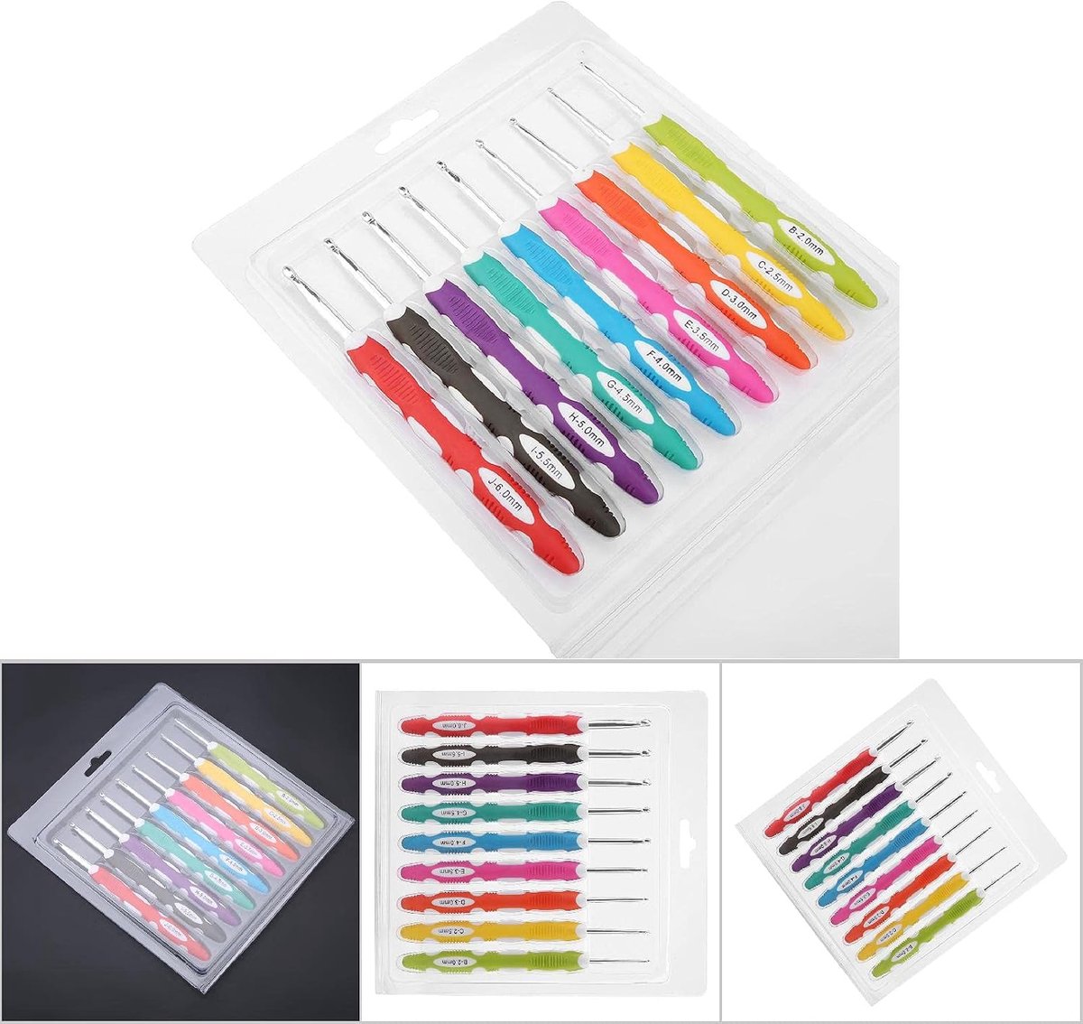 Haaknaaldenset Breien, Aluminium Haaknaald Haaknaald, Ergonomische Haaknaalden Haaknaaldenset Gladde Naaldgereedschappen Ergonomische Kunststof Handvat Aluminium Haken