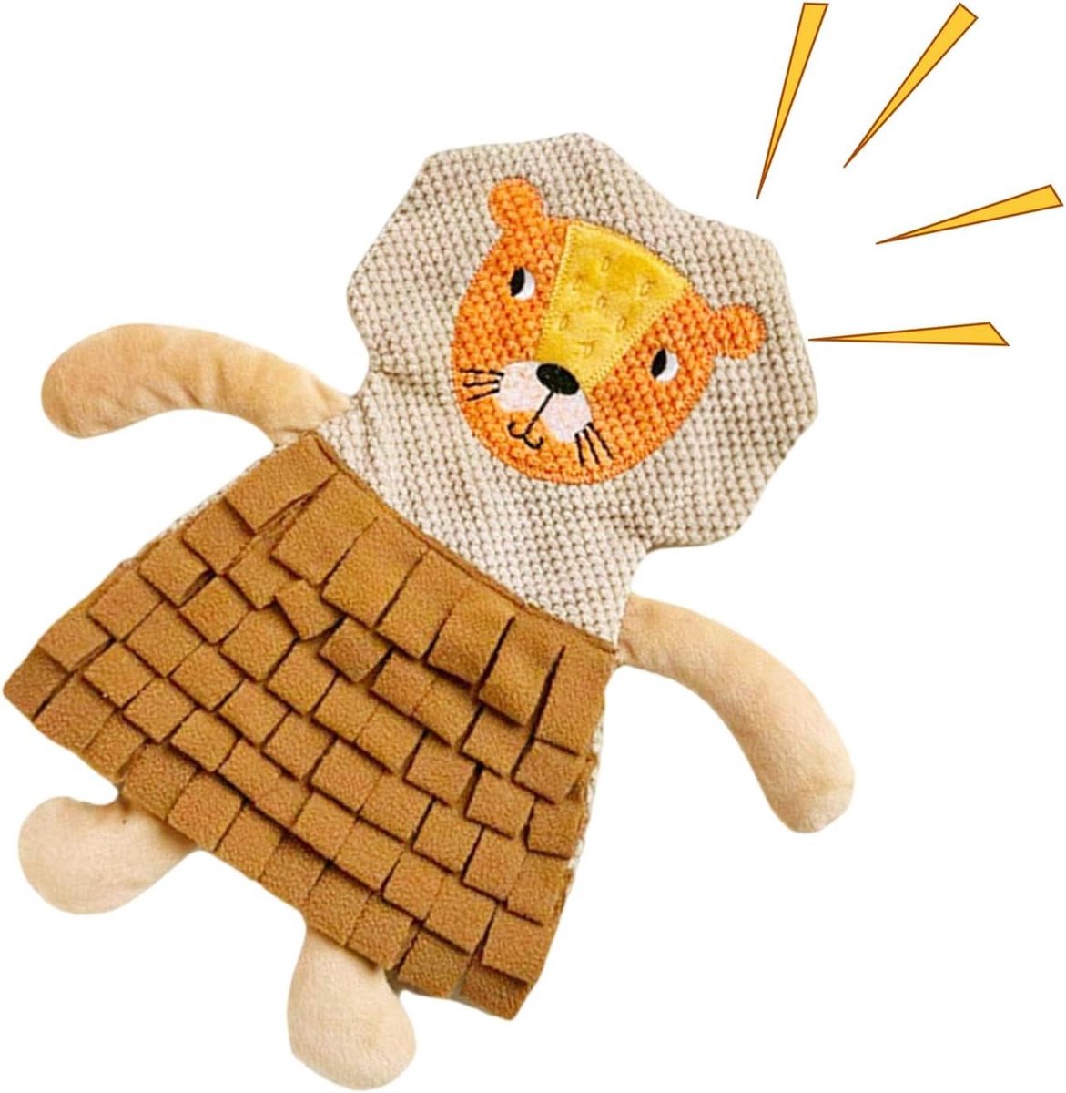 Snuffelmat Kat Hond - Voedingsspeelgoed Verrijking - Stimuleert Natuurlijk Gedrag - Met Geluidsgenerator - 42x28 cm - Leeuw