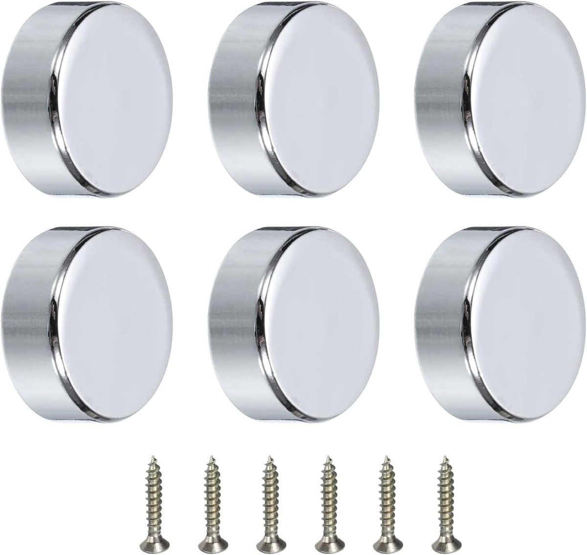 Schroeven, 6 stuks, 14 mm, zinklegering, dop, decoratieve afdekking, spijkers, massief standoff schroeven voor reclameschroeven, badkamerspiegel