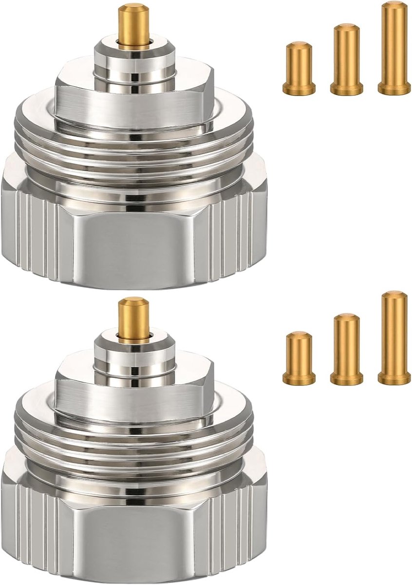 Radiatoradapter M30 x 1,0 naar M30 x 1,5 voor Oventrop ventielen 1011445, thermostaatventiel, fijne schroefdraad, adapter voor thermostaat/verwarmingsventiel (2 stuks)