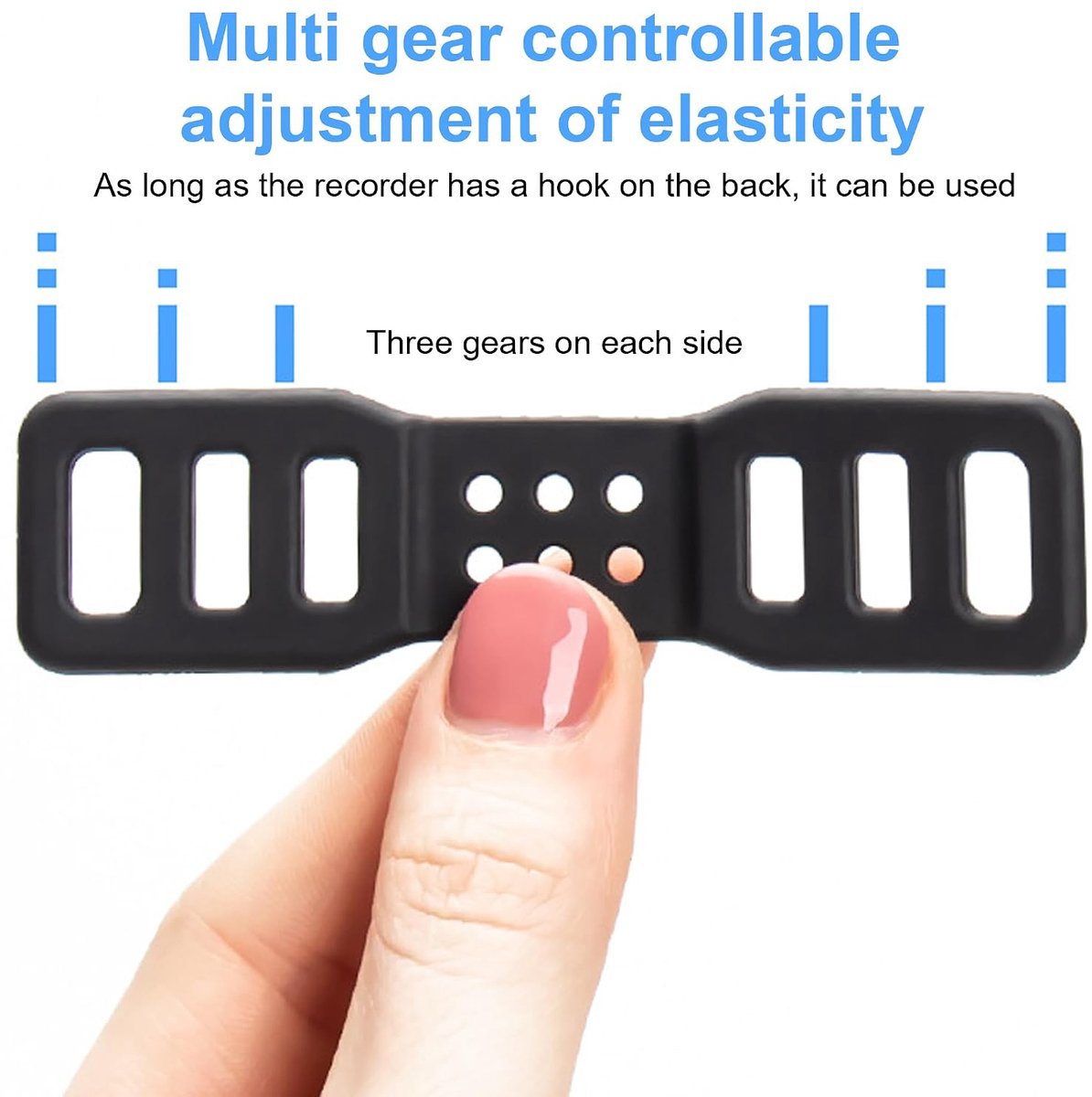 5 stuks siliconen band voor fietsverlichting, elastische zaklamp, rubberen zaklamp, houder fietslicht, siliconen banden om zaklamp, mobiele telefoon, navigatie, MP3 en waterfles-zwart