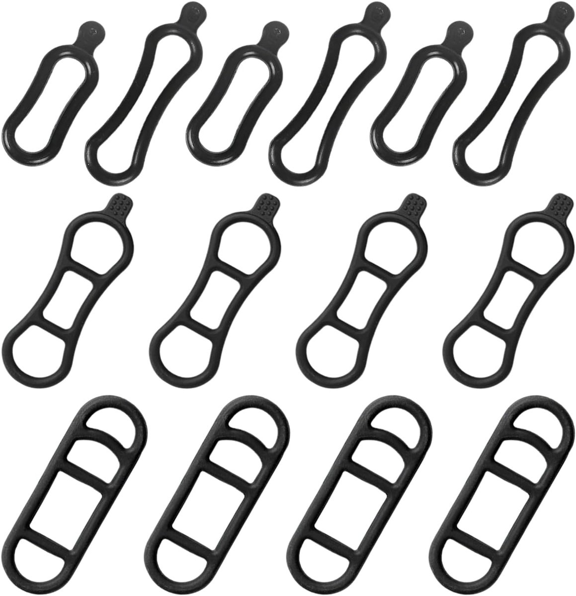 14 stuks siliconen fietslichtband, fietsverlichtingshouder, duurzame fietsband, zwarte rubberen banden voor fietsen, multifunctionele vaste riemen voor fietslampen, cel, telefoons, luidspreker