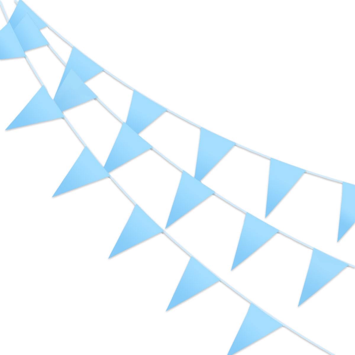 Garland 10 meter - luxe lichtblauw - vlaggenlijn - perfecte feestdecoratie - SnelShoppen