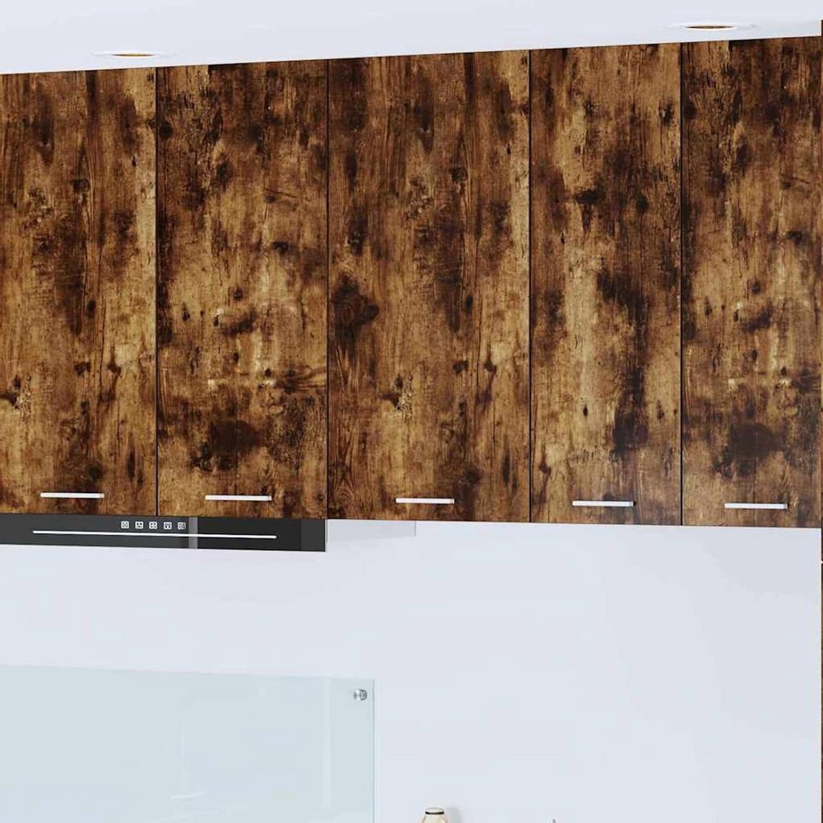 Hangkast met deur - Keukenkast wandmontage - Keuken organiseren - Modern eiken design - 40 x 31 x 80 cm
