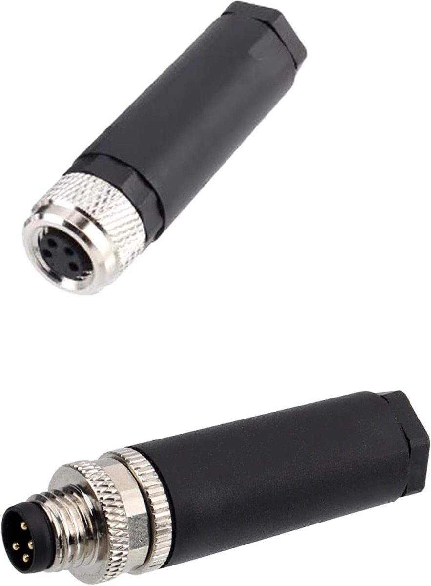 M8 5 pin Mannelijke Vrouwelijke Kabel Connector, Soldeer, 12V DC 3A, Waterdicht, Plastic Onafgeschermde Circulaire Luchtvaart voor Industriële Automatisering Sensor PROFINET EtherCAT CANopen,