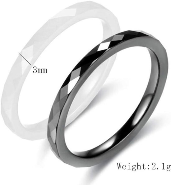 Klassieke verlovingsring voor dames, keramiek, 60 mm, Keramiek — afbeelding 4