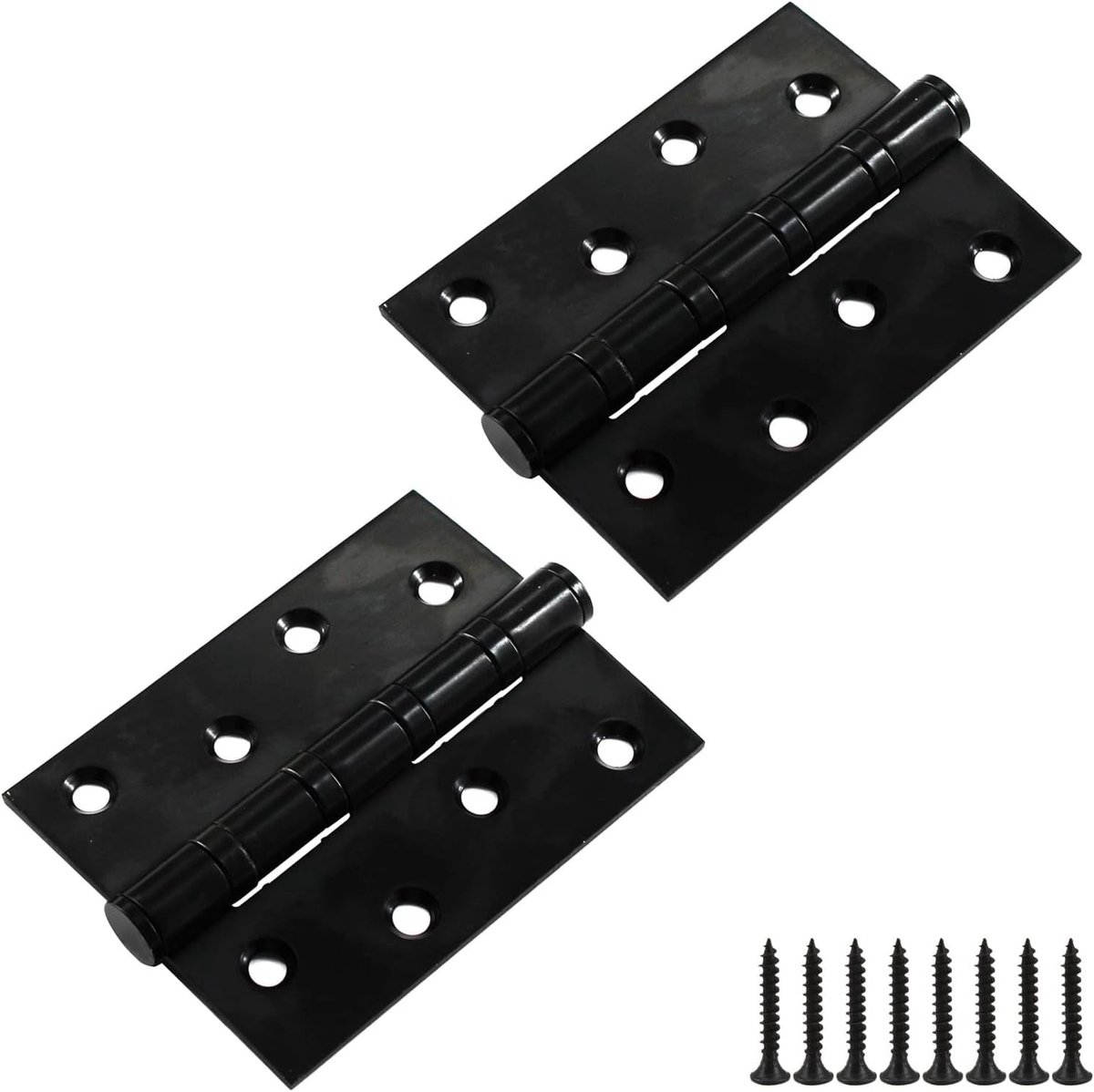4x3 Inch (10x7.5cm) Matzwarte vierkante deurscharnieren 3 mm dikte massief roestvrij stalen kogellagers deurscharnieren Heavy Duty scharnieren (2 stuks)