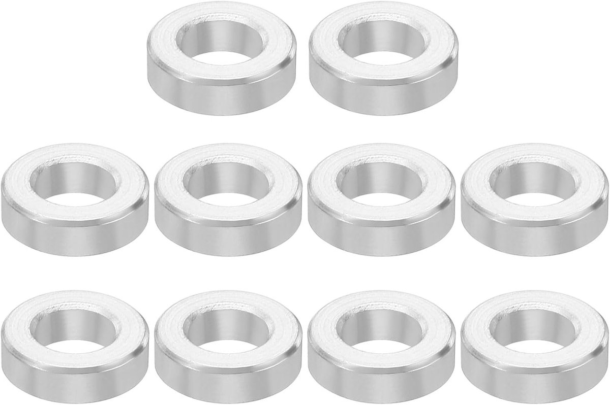 M4 Aluminium Spacers, 10 Stks Metalen Spacer Aluminium 4.2mm ID x 8mm OD x 2.5mm L Aluminium Spacer Schroef Standoff Ronde voor 5/32 "of M4 Schroefbouten