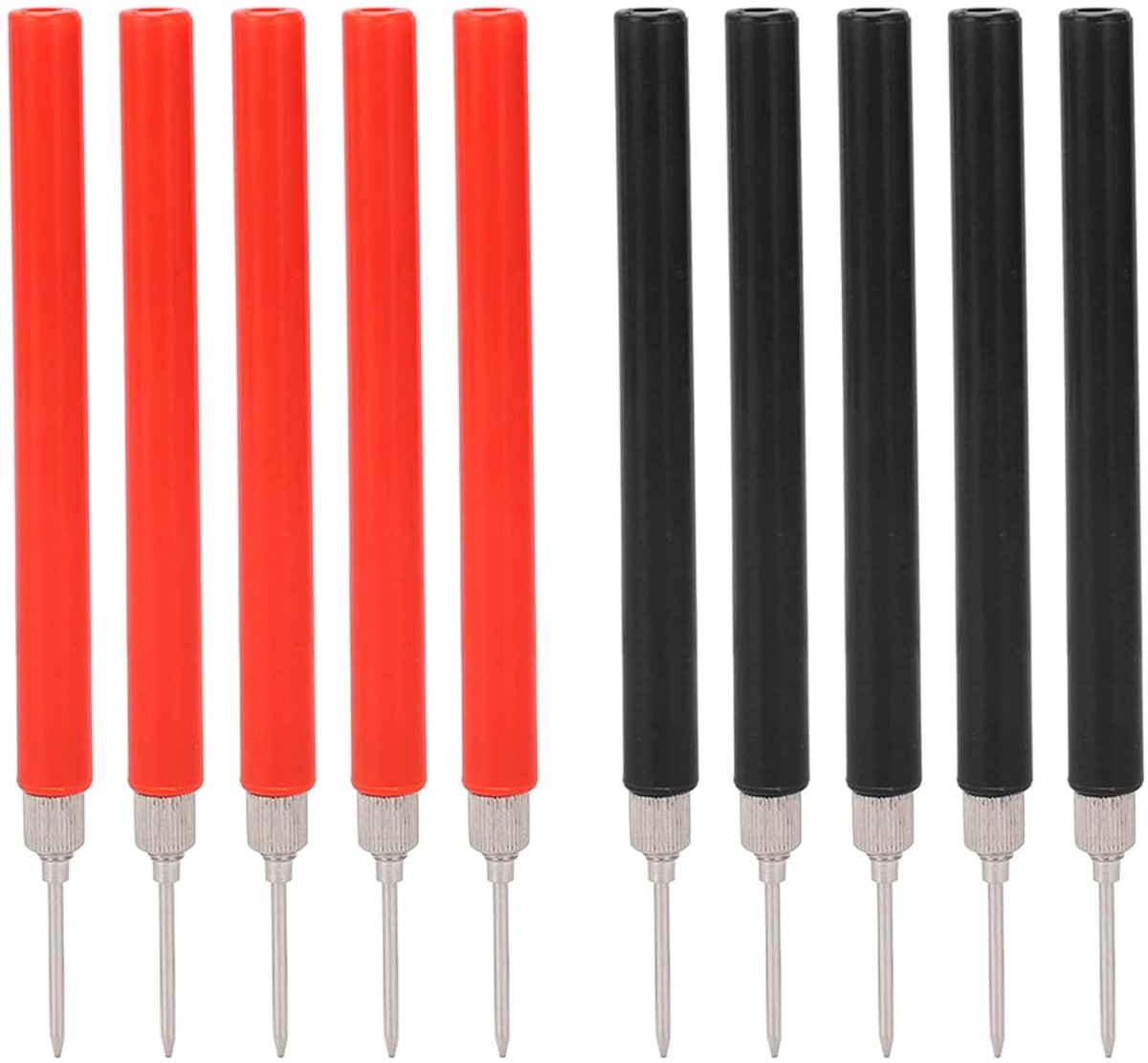 Testsondespeld Geplateerde Messing Testspeld, Testsondespeld Tip Rood Zwart DIY Schroefverbinding Universele Multimetertestnaald
