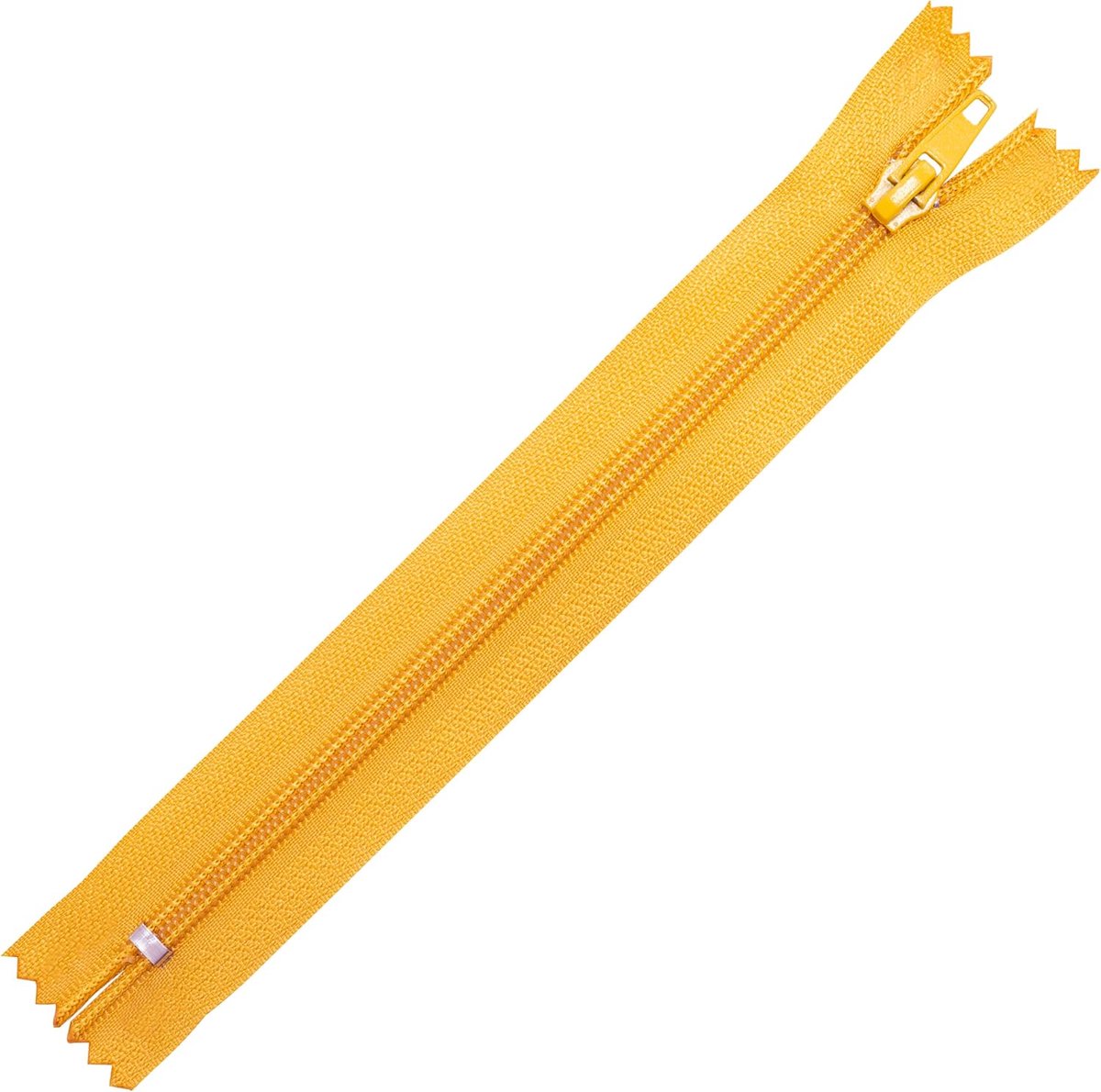 - Set van 12 Niet-gescheiden spiralsluiting N°5 18 cm met runner - van metaal nylon polyester - kleur mosterd - reparatie naai creatie textiel