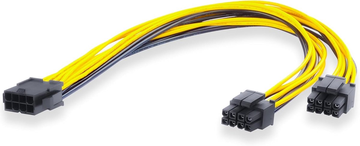 8PIN naar Dual 8PIN (4+4) CPU-stroomkabel - 18AWG vertind koperen kern - 29 cm servervoedingskabel voor dual CPU-moederborden