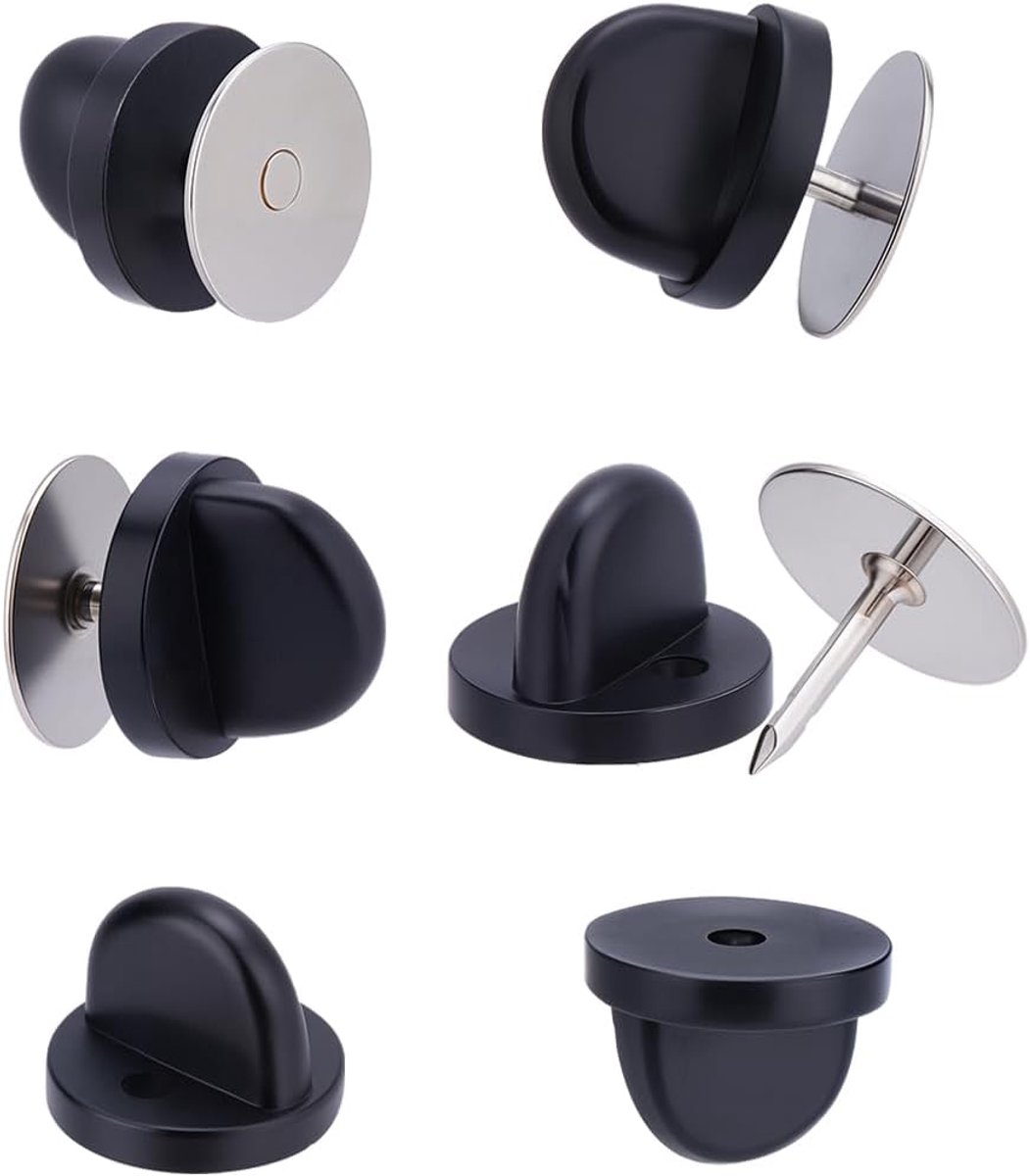 50 Set Zwarte Rubber Blanco Pin Backs Tie Tacks Keepers Vlinder Koppeling Backings Houder Breedte Flat Iron Ronde Rubber Reversspeldjes Voor Maken Badge Insignia Uniform Broche DIY Arts