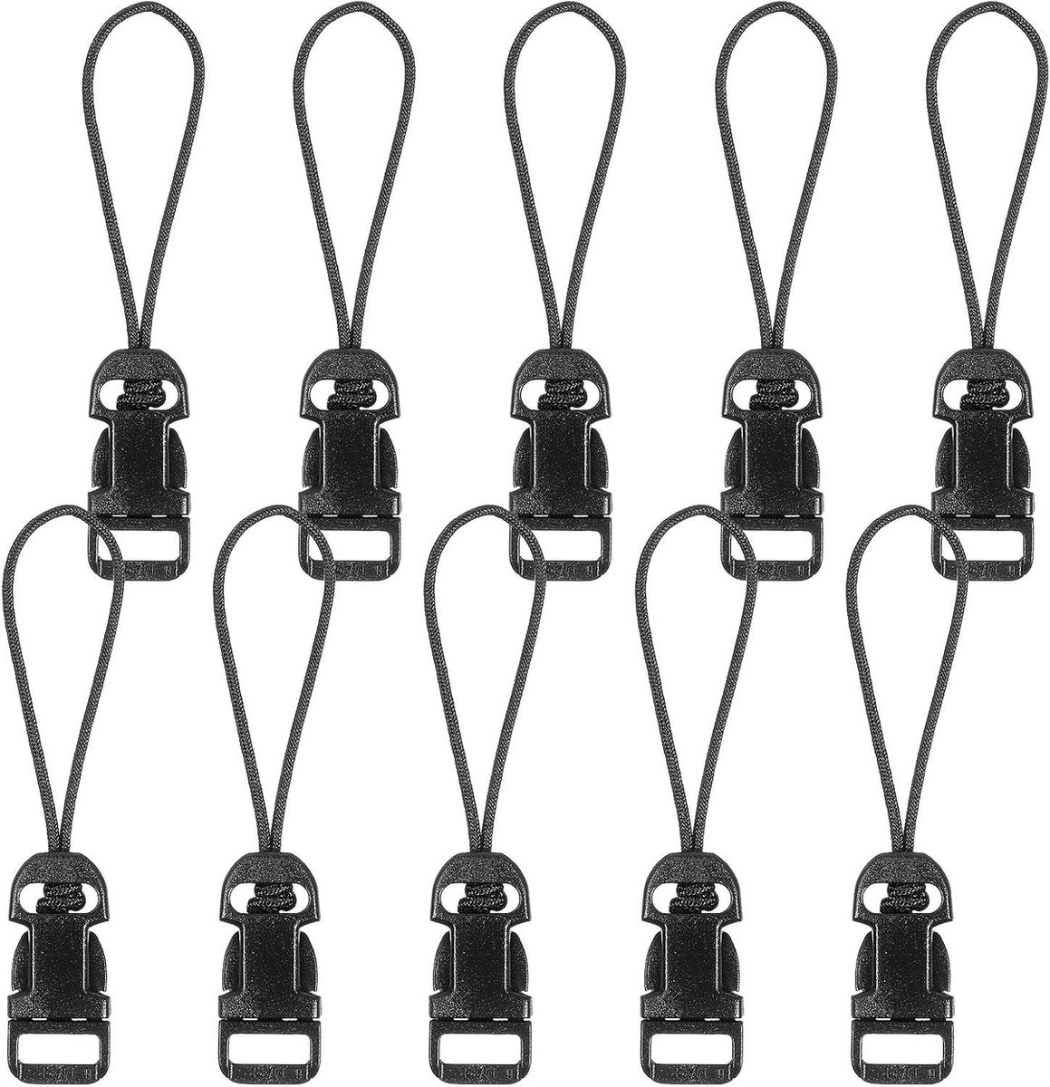 Camerariem Clipset - Adapter Lus - Camera Bevestigen - Quick Release Systeem - 10 Stuks - Zwart