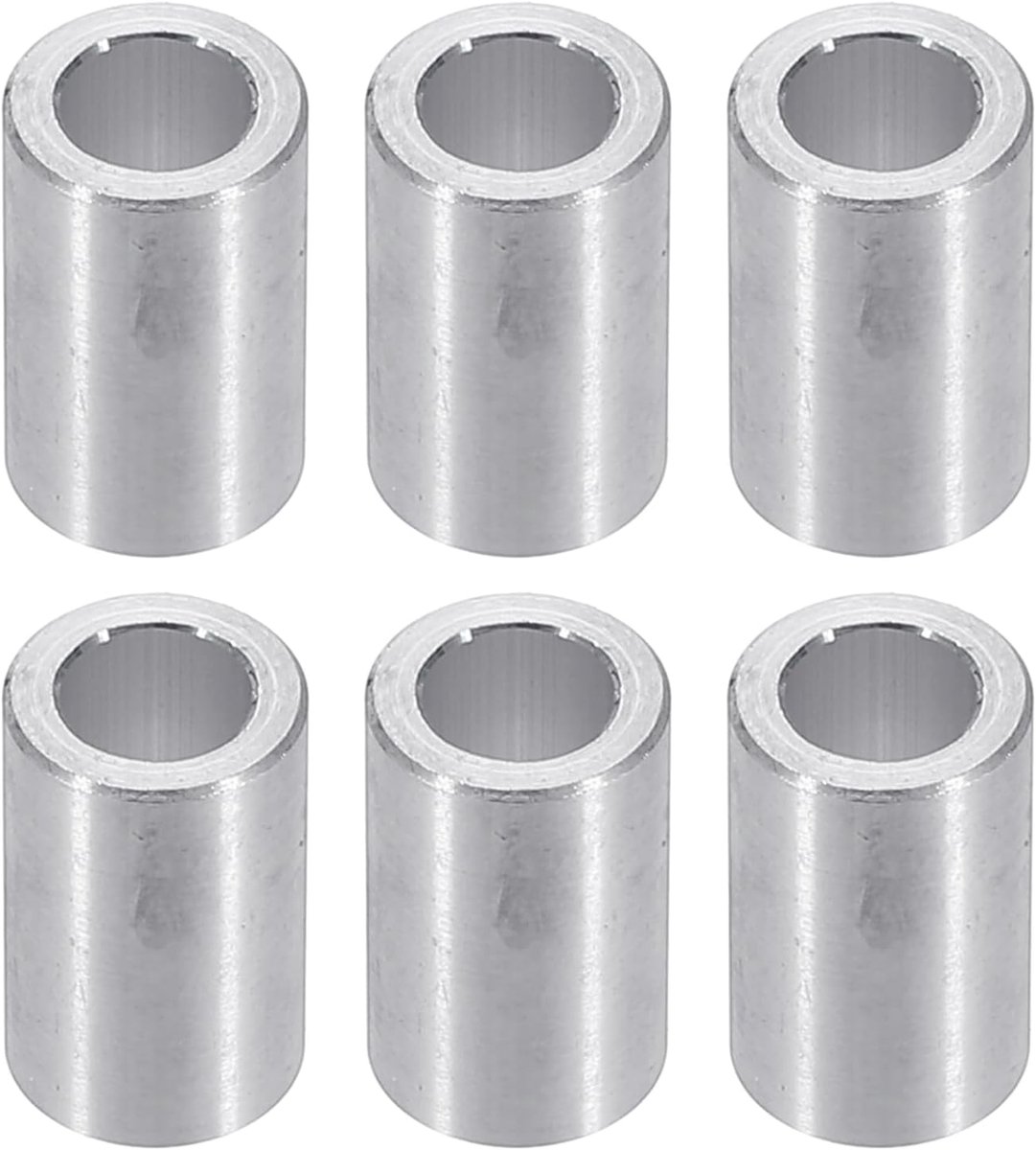 M6 Aluminium Spacers, 6 Stks Metalen Spacers Aluminium 6.2mm ID x 10mm OD x 16mm L Aluminium Spacer Schroef Standoff Ronde voor 1/4 of M6 Schroefbouten
