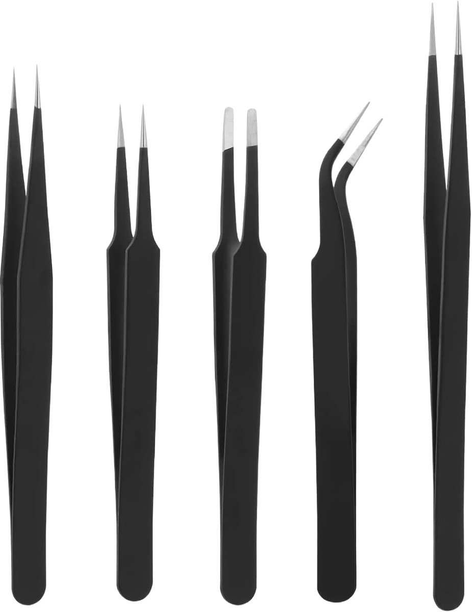 5 stuks pincetten set pincet puntig
