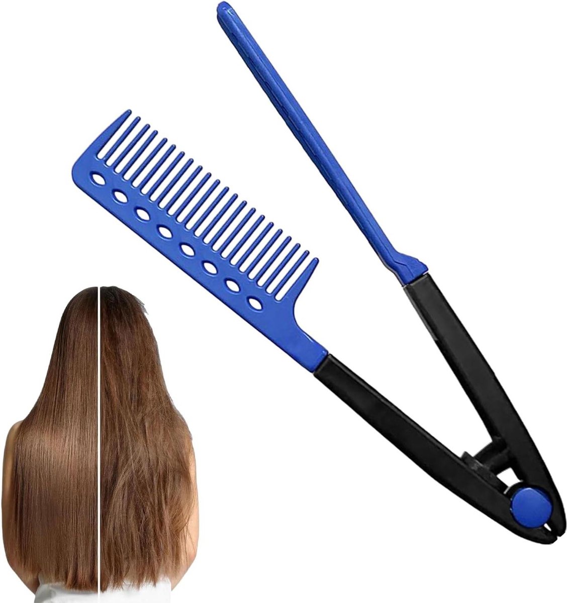 Haarstijlkam - Stijlborstel - Dagelijkse Styling - V-vormige Structuur - 24.5 cm Lang - Zwart
