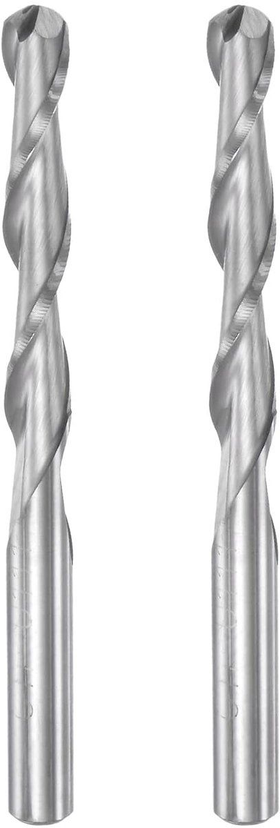 Sourcing map 2 stuks neusbollen molen 4 mm diameter 28 mm snijlengte 4 mm schacht hogesnelheidsstaal 2 fluiten spiraalsnijder CNC router bits