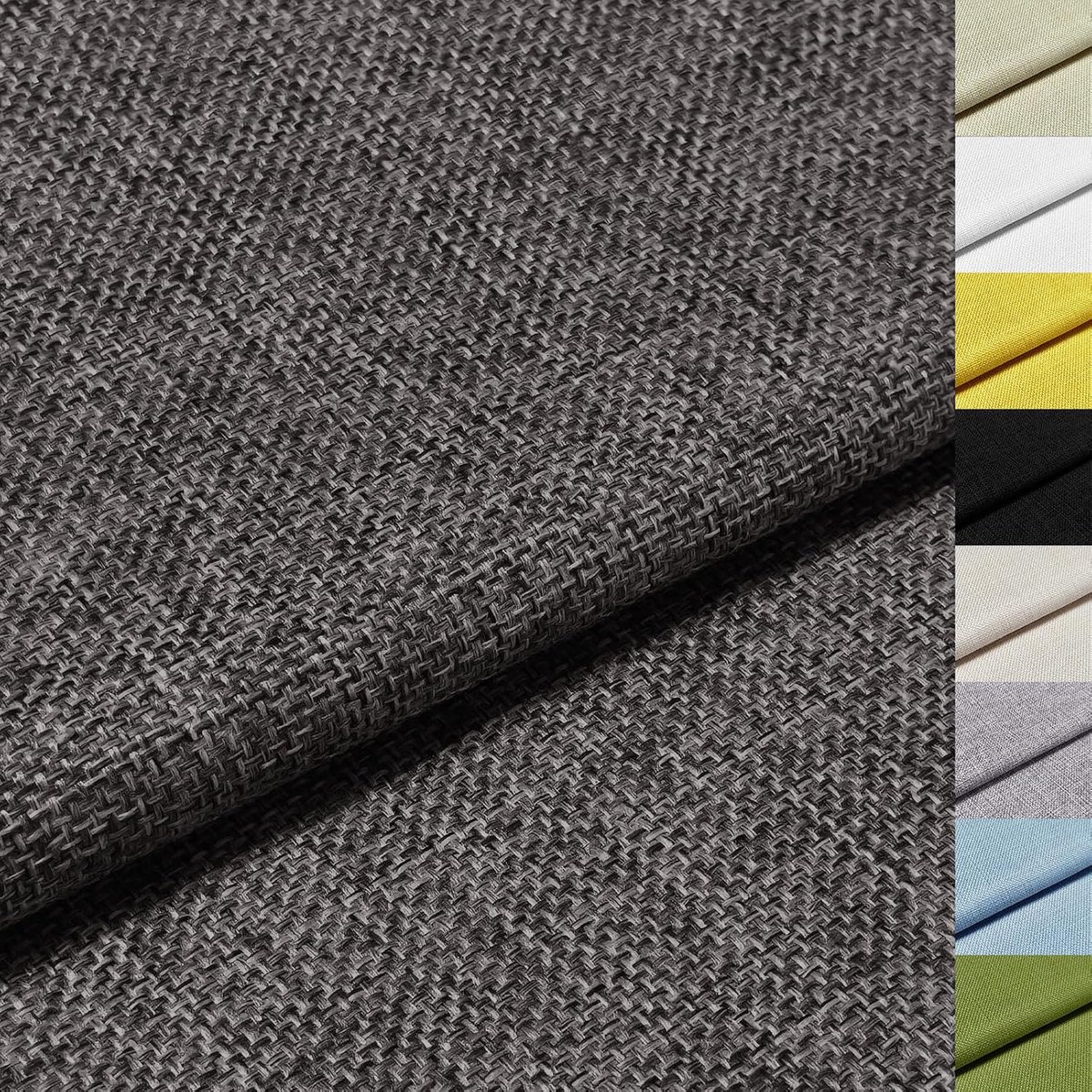 Stof Donkergrijs 500 x 148 cm, Meubelstof per Meter, Bekledingsstof 350 g/m², Slijtvaste Structuurstof, Ideaal voor Meubels Bekleden, Gordijnen, Sofa en Stoelen