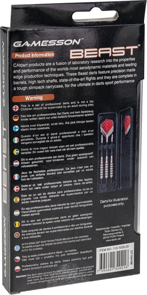 Bex Sunsport Dartpijlen Set Beast - Recreatieve Dartpijlen - Steel tip - Complete Set Voor Thuisgebruik - Precisiespel - Vanaf 8 Jaar - 20 Gram — afbeelding 3