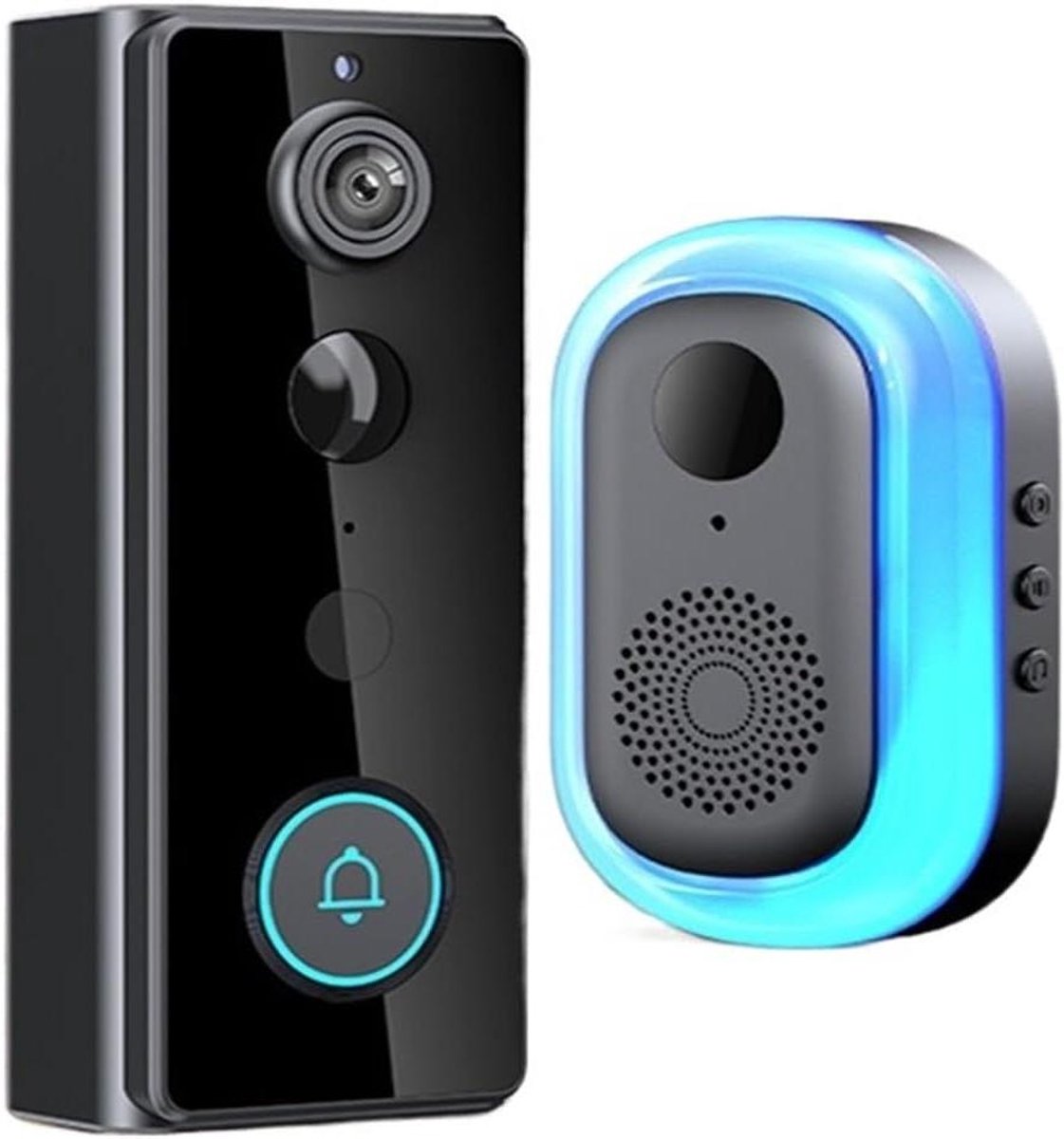 Videodeurbel met Camera - Deurbel Intercom - Thuisbeveiliging - Bewegingsdetectie - 10x10x10 mm - Zwart