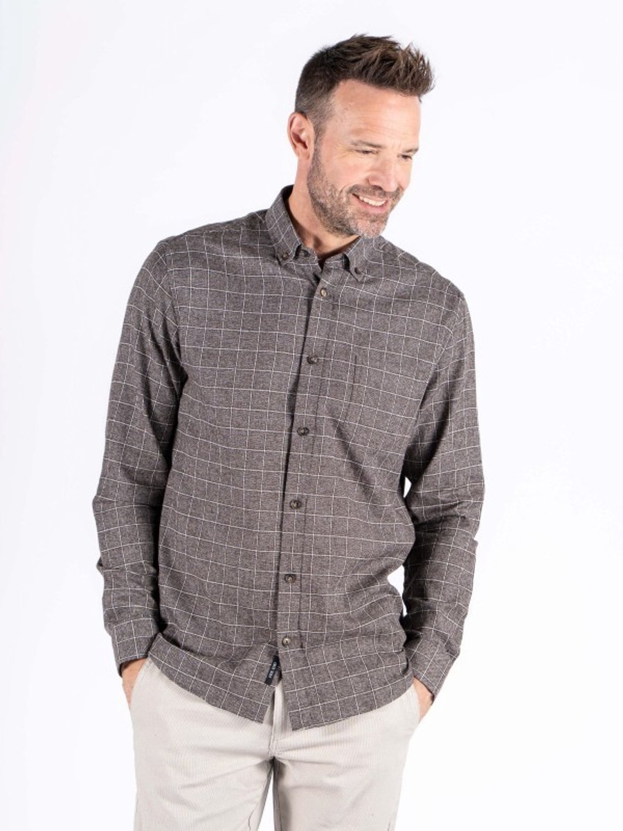 Blouse 600235 bruin geruit Rascal flanel Pre End - maat L