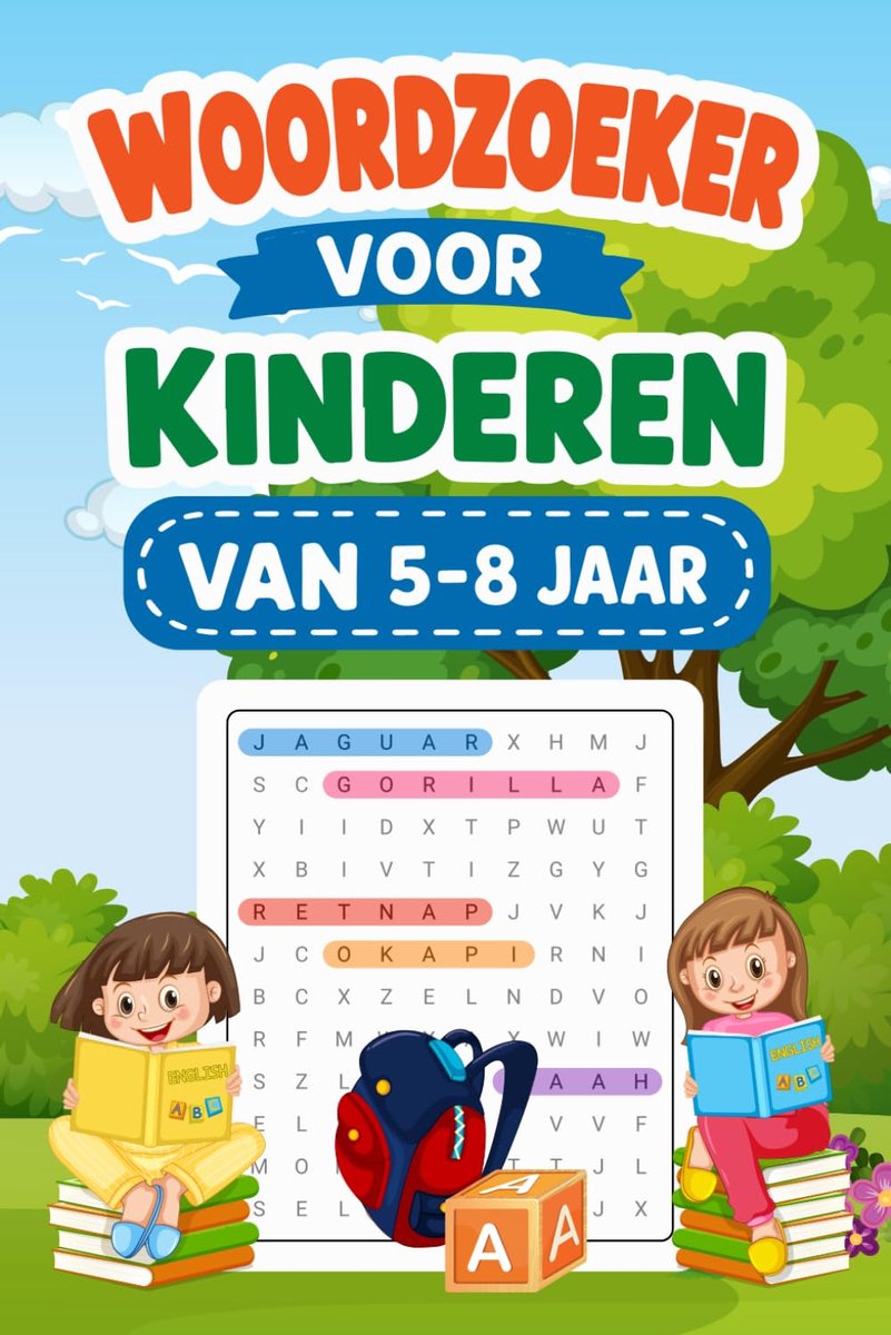 Woordzoeker voor kinderen 5-8 jaar - leuke uitdagingen - stimuleert denkvermogen - urenlang plezier - ShopVlot