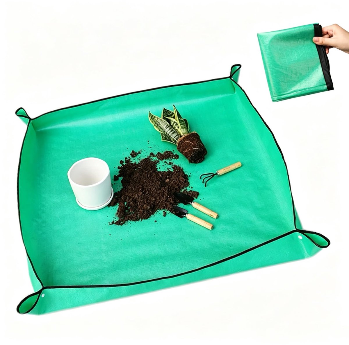 Plantenmat 150 x 100 cm - waterdicht - opvouwbaar - ideaal voor balkon - ShopVlot