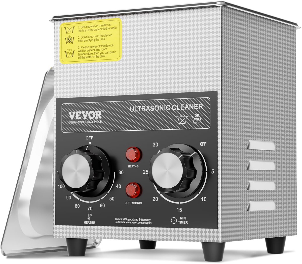 Ultrasone reiniger 2 l - digitale geluidscavitatiemachine - 60 W - ideaal voor horloges en brillen - ShopVlot