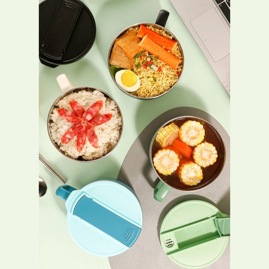 Instant noedelskom 1200 ml - roestvrij staal - met deksel - ideaal voor ramen en soep - ShopVlot — afbeelding 3