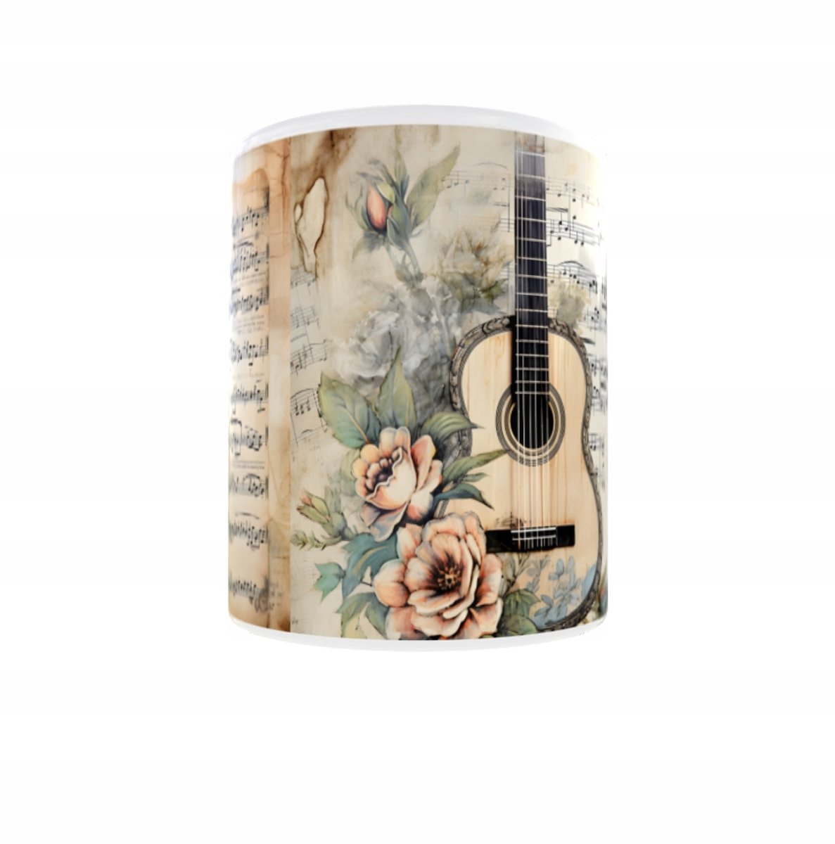 Keramische Mok 300ml - Klassieke muziekgitaar HD Print
