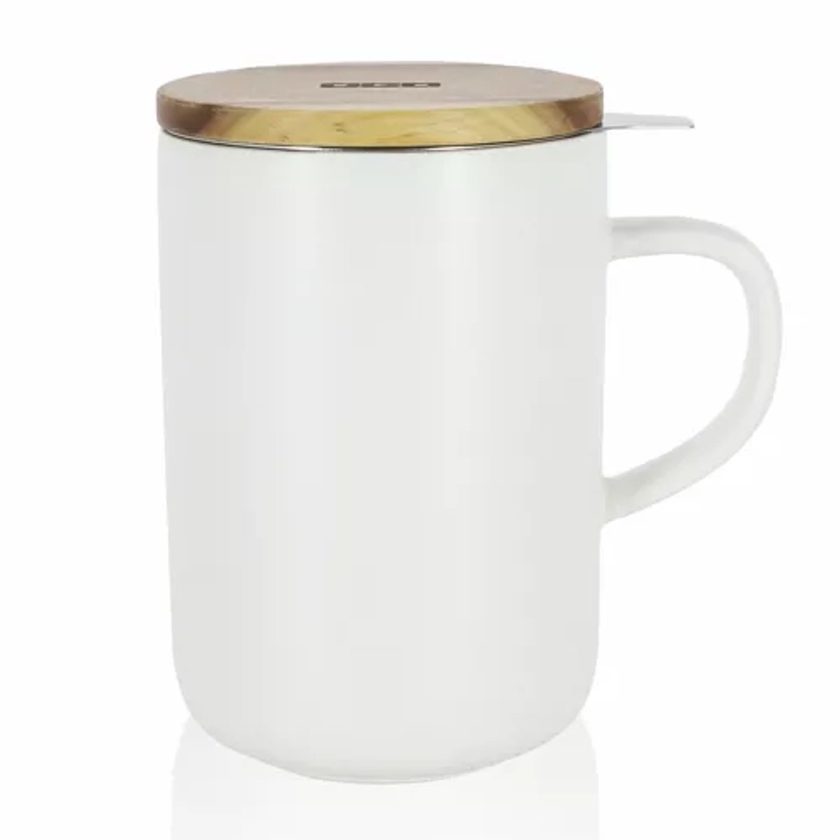OGO Living - Theemok met filter en houten dekseltje Juliet - 475 ml - wit